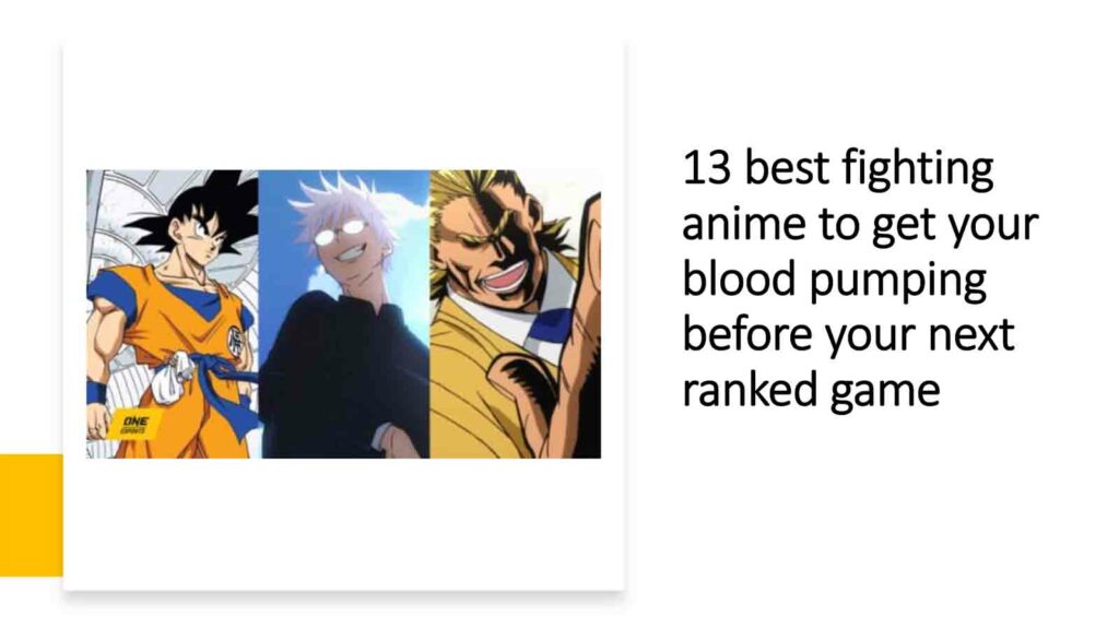 Time, Date of Release, Where to Stream Dragon Ball Daima Episode 11 Protagonists Goku, Satoru Gojo, and All Might featured in ONE Esports article titled "13 leading fights in anime that can get your stamina up before the next rated game"