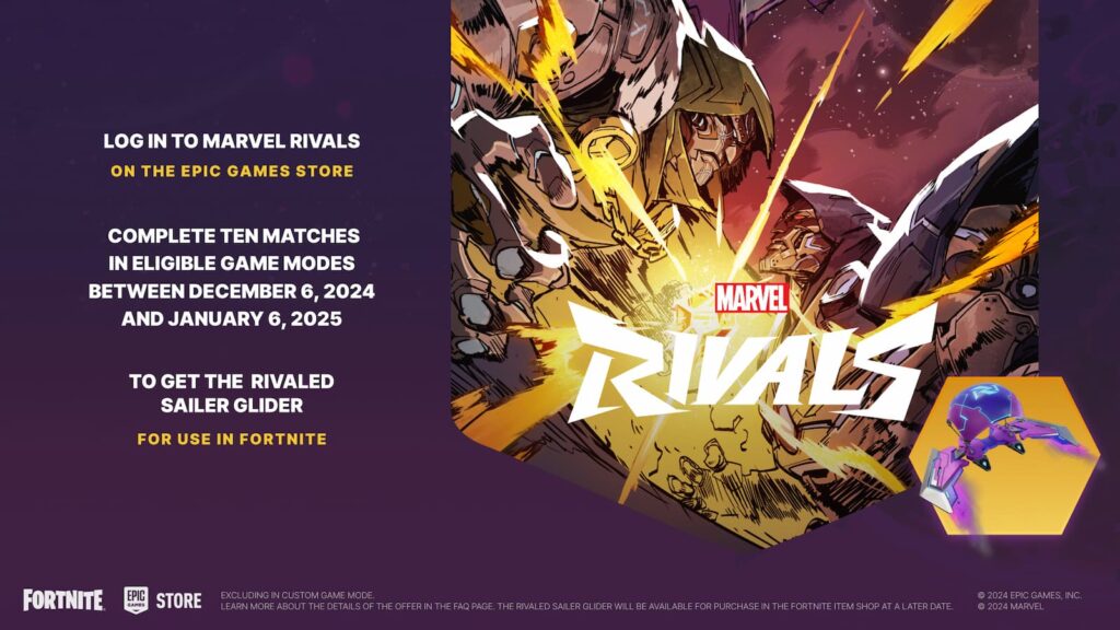 Acquiring the Marvel Rivals glider in Fortnite Rivaled Sailer Marvel Rivals Glider in Fortnite