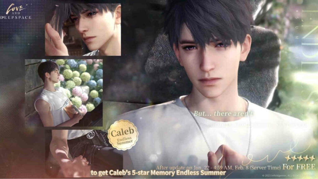 Love and Deepspace just added a period tracker to the game -- plus shocking dark Caleb reveal Caleb 5-star memory Endless Summer given for free