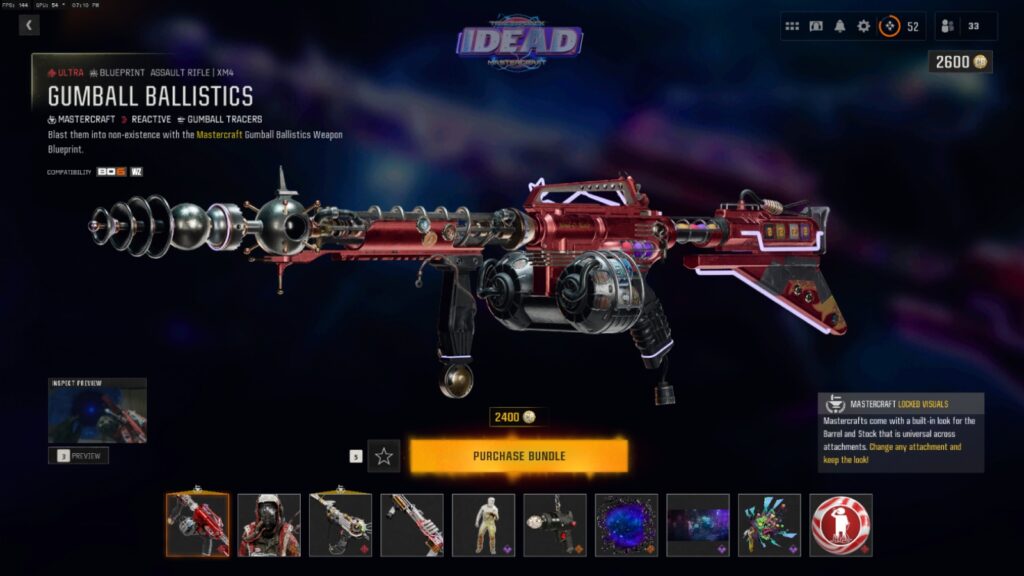 Unlocking the Gumball Ballistics blueprint in Black Ops 6 IDEAD Mastercraft bundle Black Ops 6